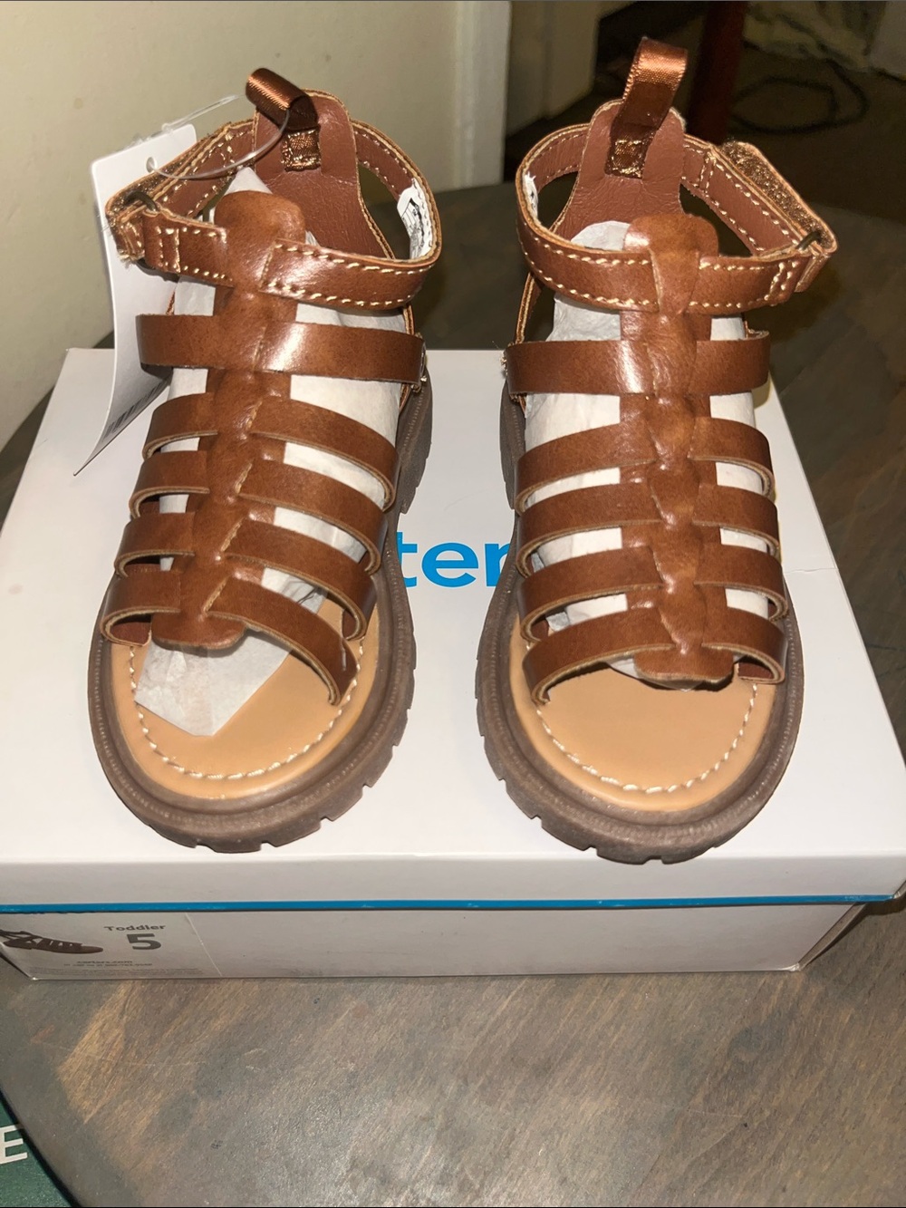 Carter's Brown Strappy Gladiator Sandals for Kids